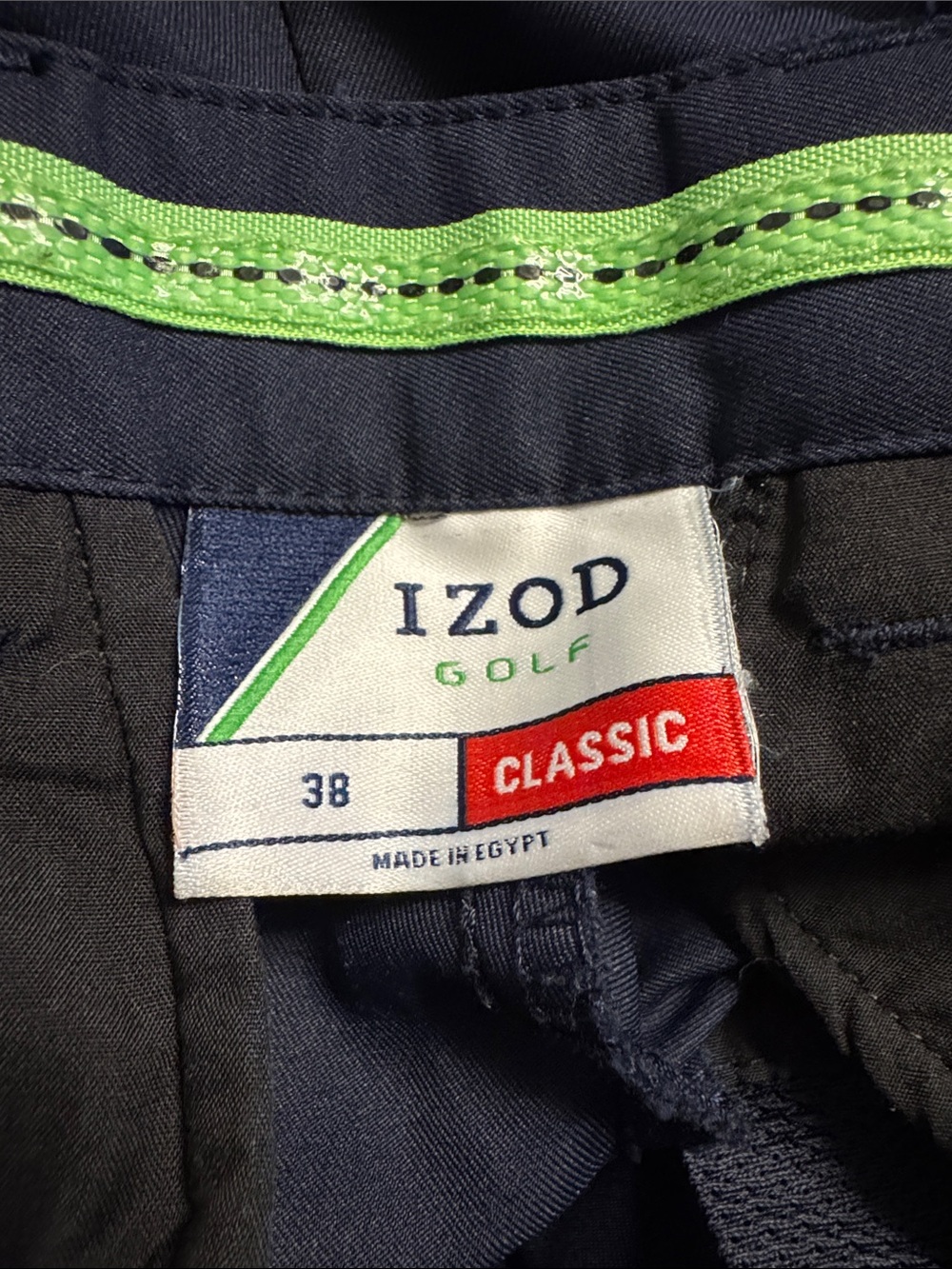 Izod Navy Flat-Front Men's Shorts - Picture 4 of 5